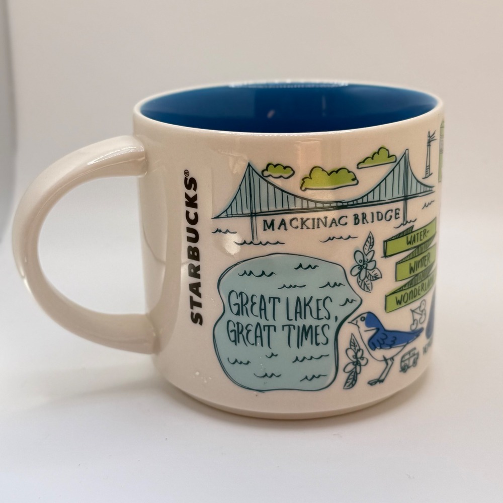 Starbucks Michigan Mug Been There Series Across the Globe Collection 14oz New - Picture 2 of 5